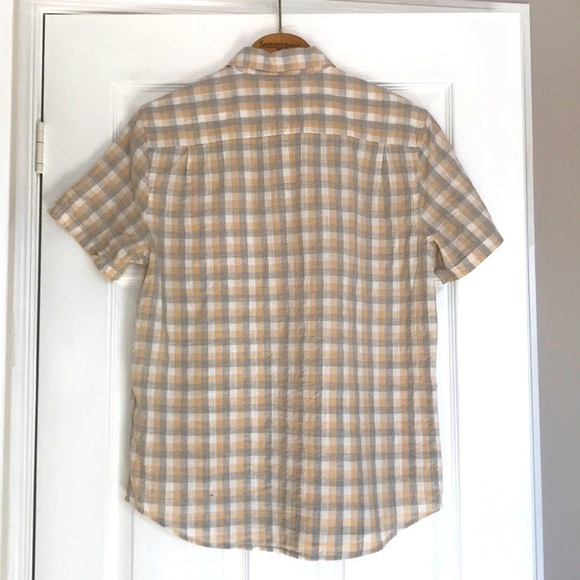 Lucky Brand Slim Fit Plaid Short Sleeve Shirt Size Large - Picture 2 of 9